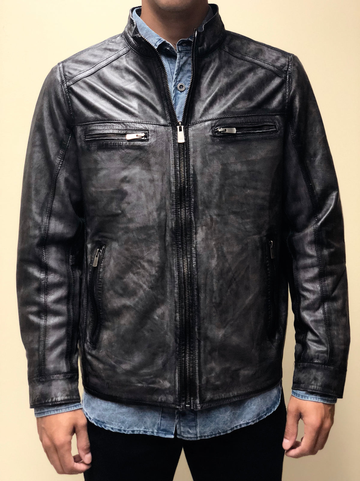 Washed Lamb Blouson Jacket