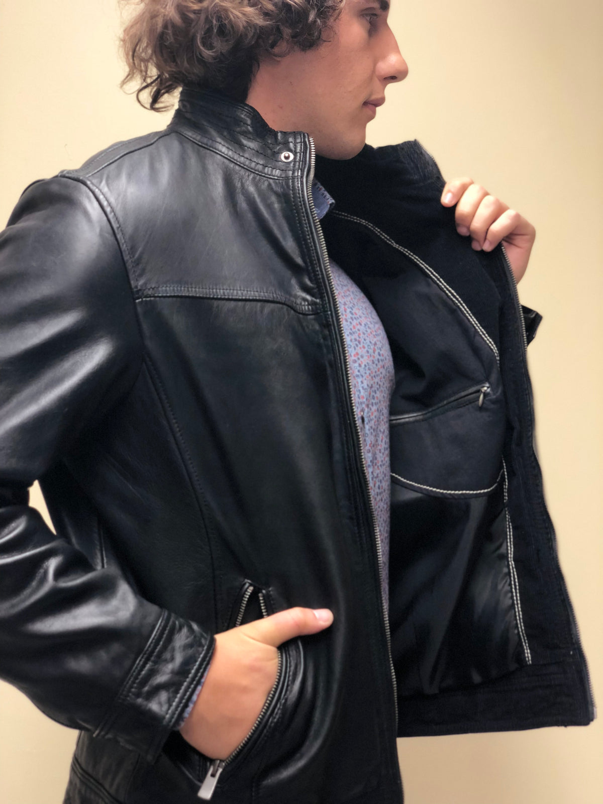 Black Antique Washed Lambskin Jacket