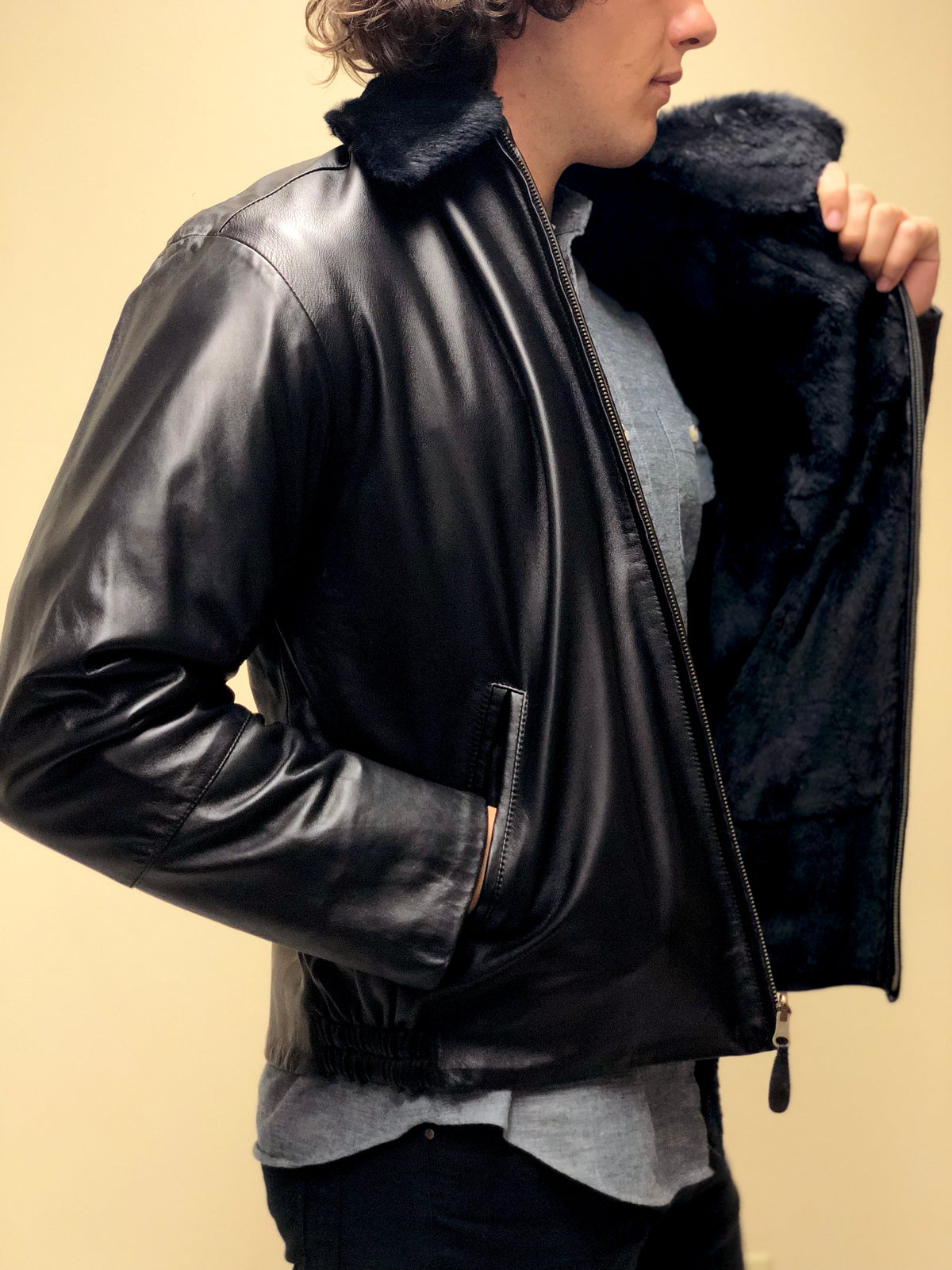 Reversible Rabbit Fur and New Zealand Lambskin Jacket