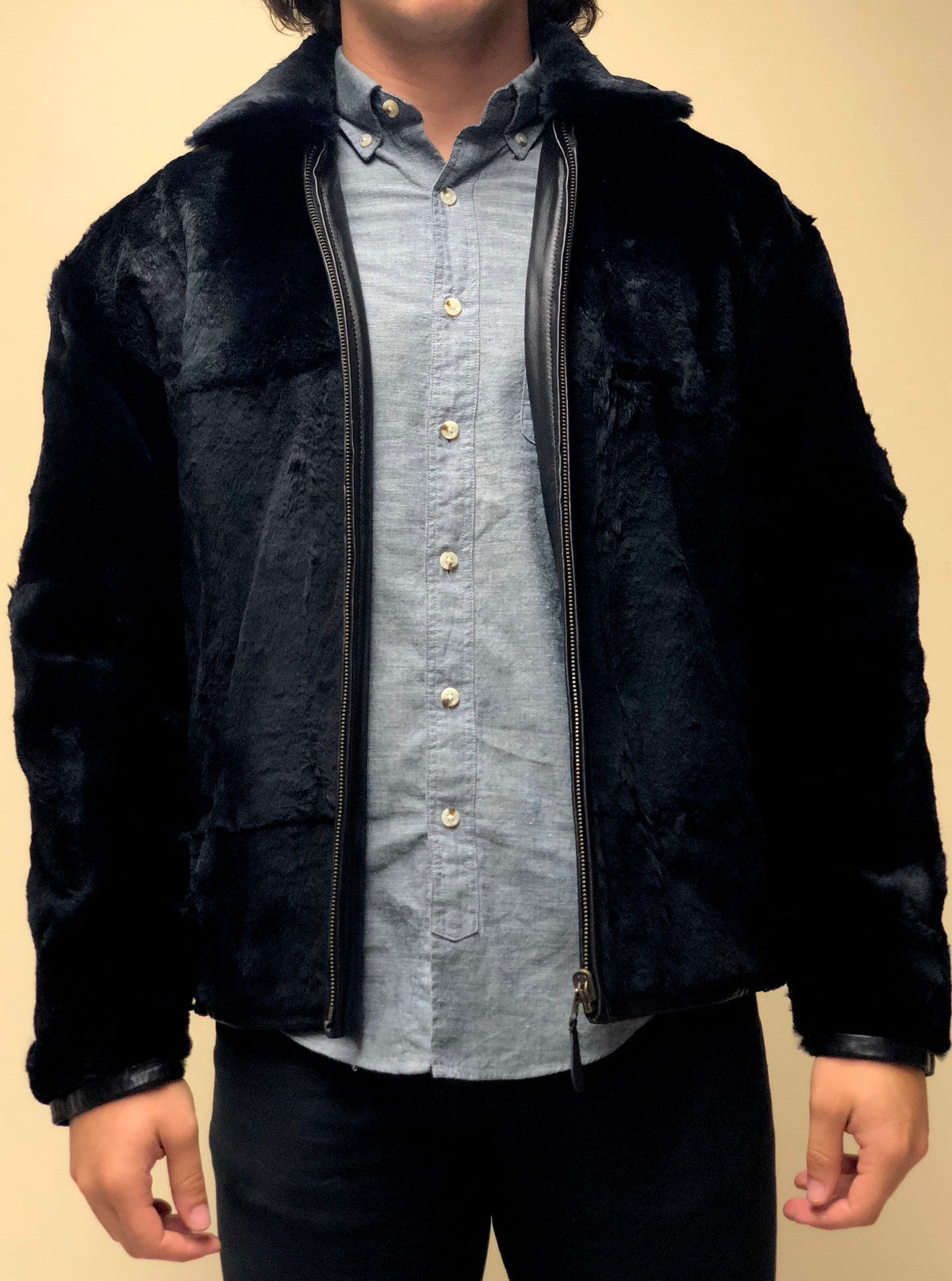 Reversible Rabbit Fur and New Zealand Lambskin Jacket