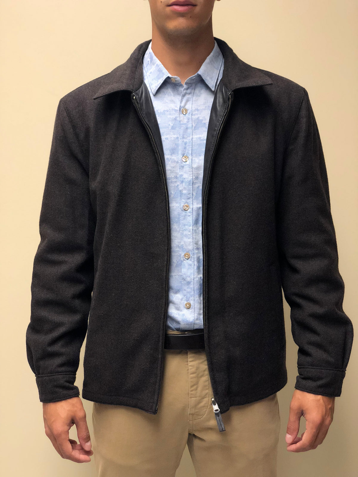 New Zealand Lamb Reversible to Cashmere Wool (Herringbone) Jacket