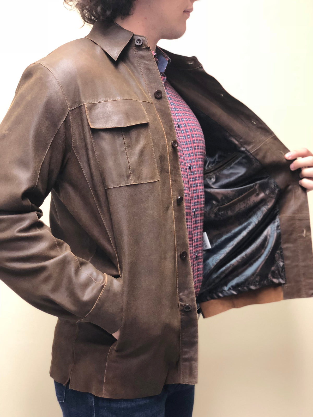 Antique Suede Lambskin Lightweight Jacket