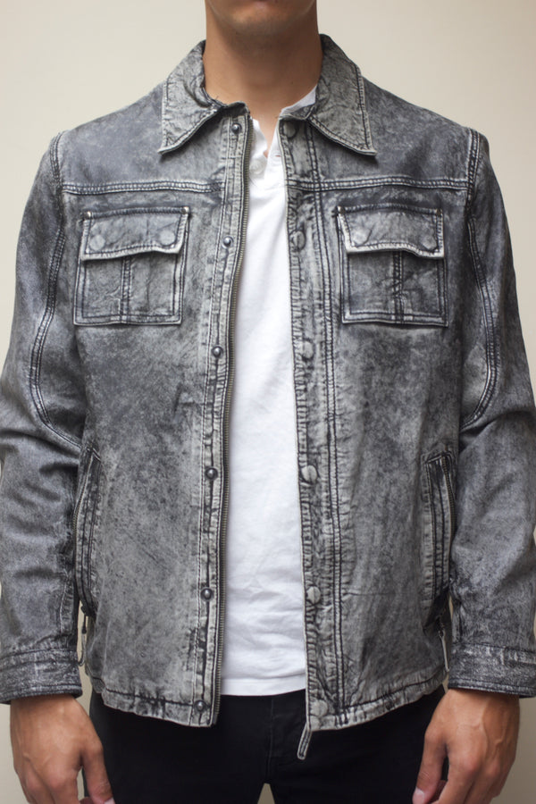 Washed Brittle Lambskin Jacket