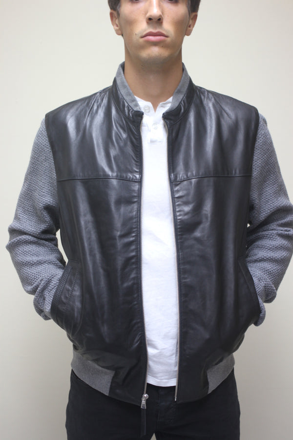 Hybrid Jacket with Leather Trim
