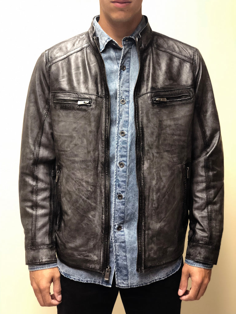 Missani le collezioni top lambskin leather jacket