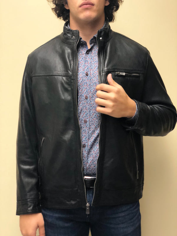 Antiqued Lambskin Leather Jacket